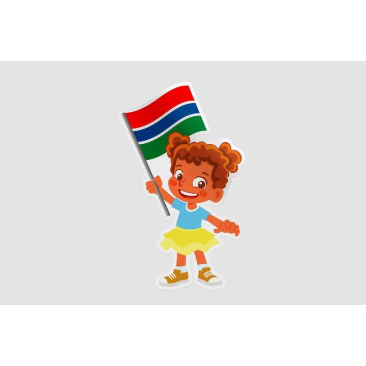 Gambia Flag Hand Style 3 - DecalsHouse