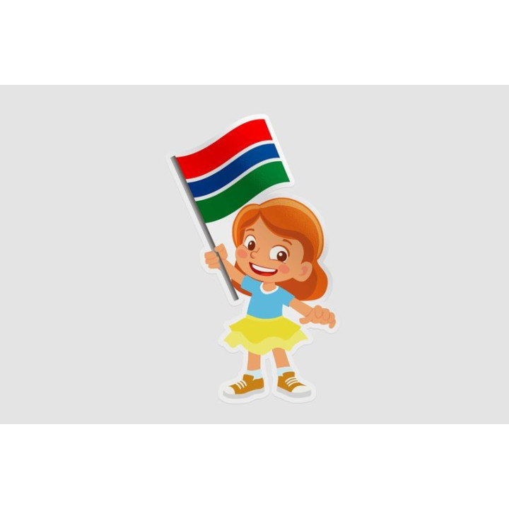 Gambia Flag Hand Style 4 - DecalsHouse