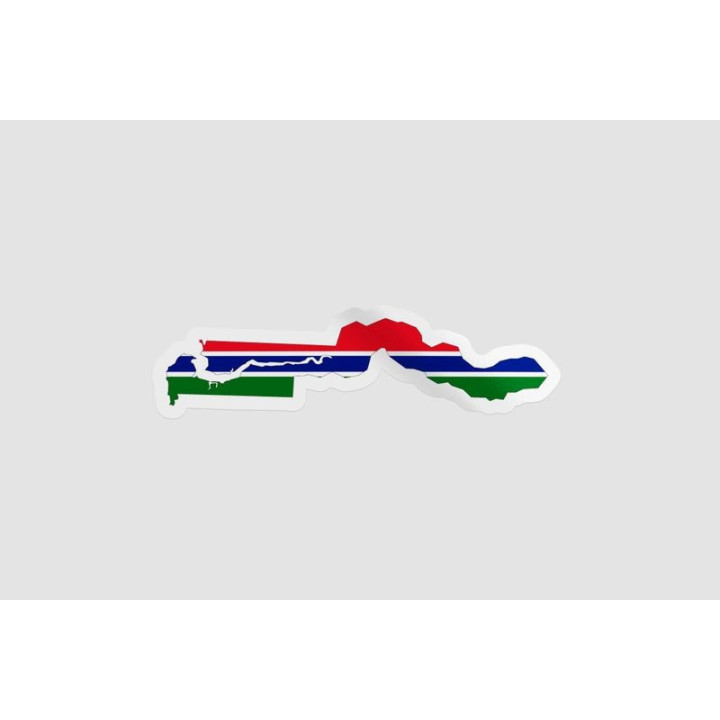 Gambia Map Flag Style 5 - DecalsHouse
