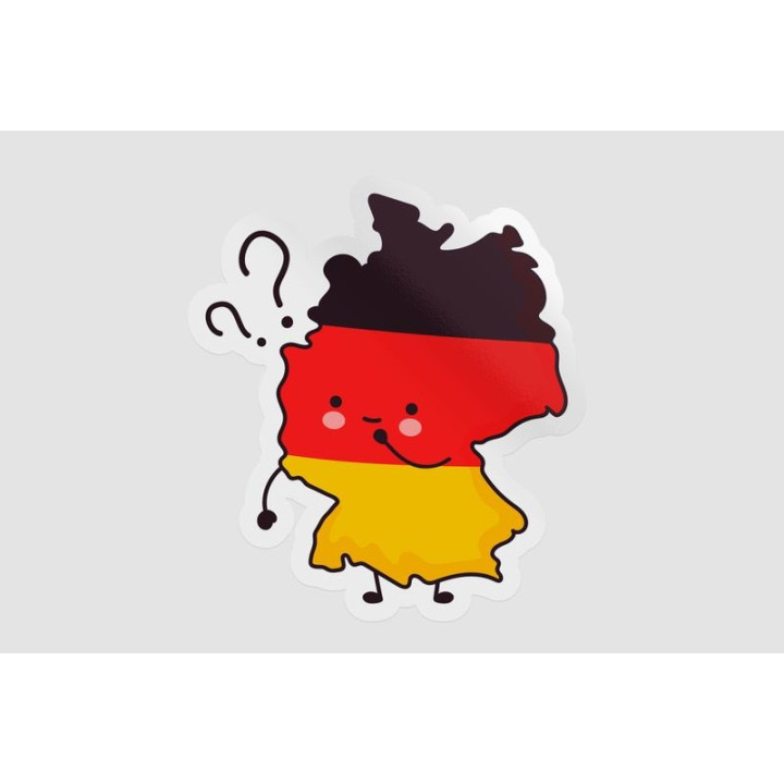 Germany Map Funny Face Style 2 - DecalsHouse