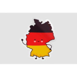 Germany Map Funny Face Style 4 - DecalsHouse