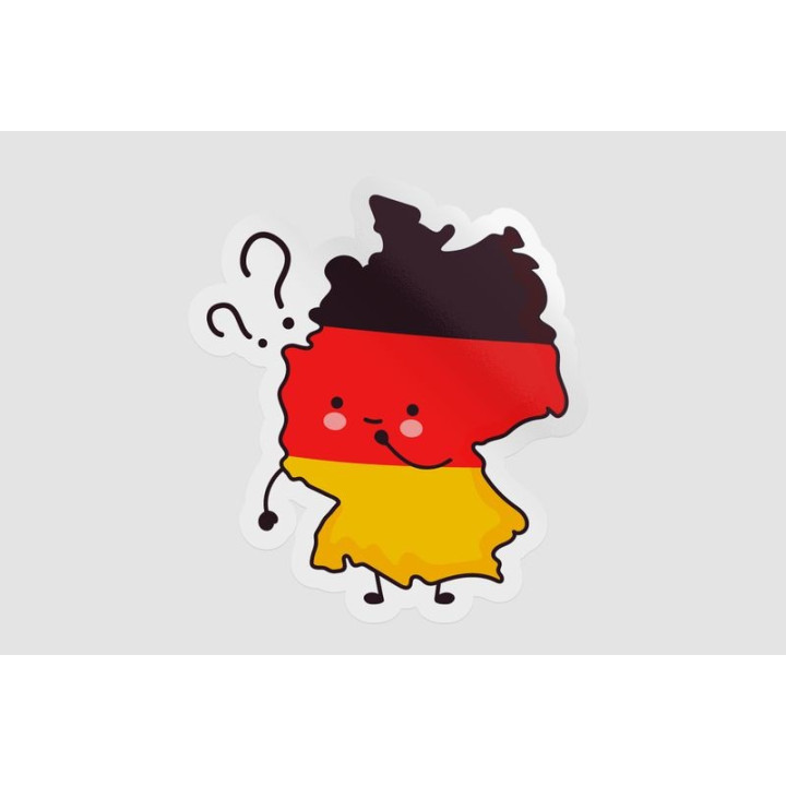 Germany Map Funny Face Style 8 - DecalsHouse