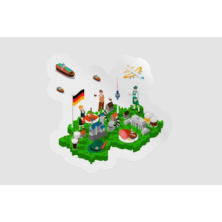 Germany Map Tourism - DecalsHouse