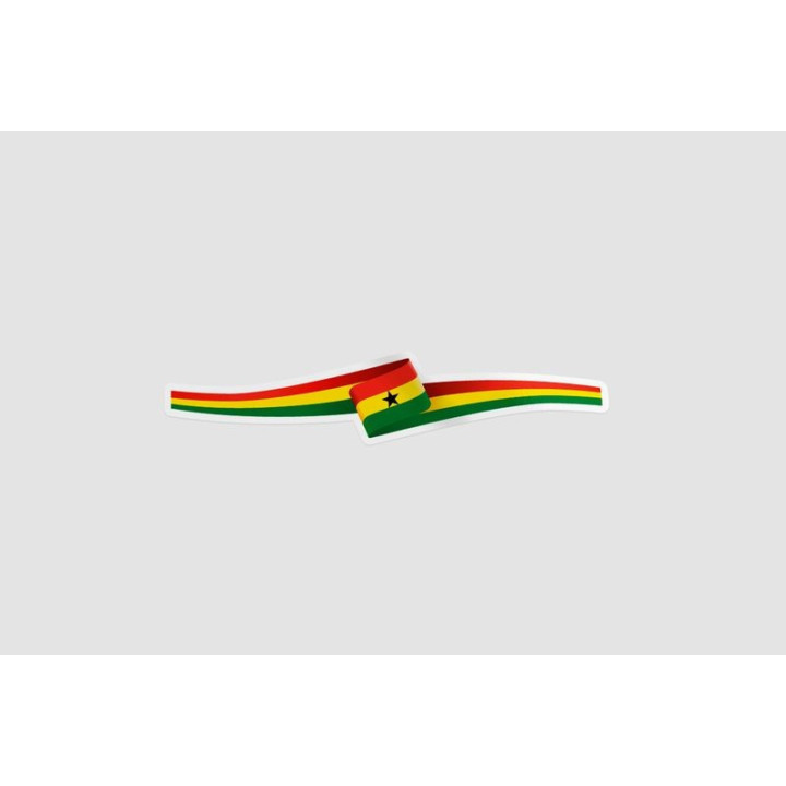 Ghana Flag Ribbon Style 3 - DecalsHouse