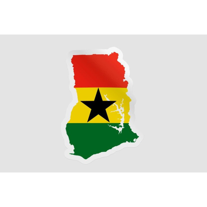 Ghana Map Flag Style 2 - DecalsHouse