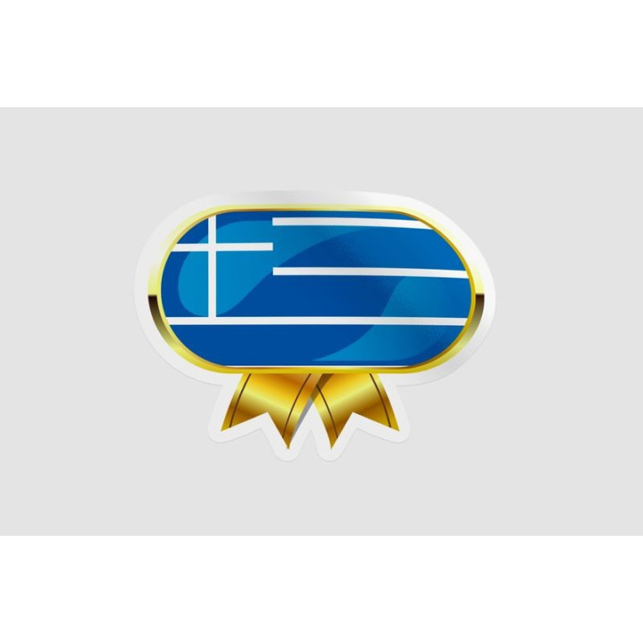 Greece Flag Badge Style 5 - DecalsHouse