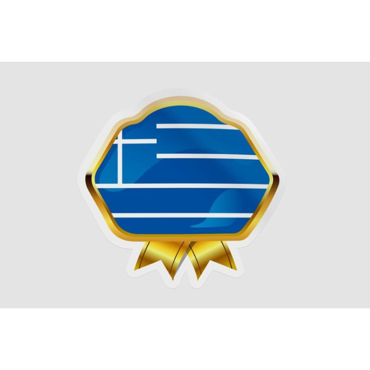 Greece Flag Badge Style 7 - DecalsHouse