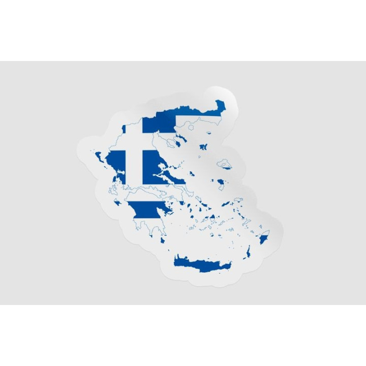 Greece Map Flag Style 4 - DecalsHouse
