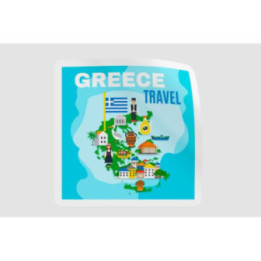 Greece Travel Stickers – Greek Flag Holiday Decals (2-Pack)