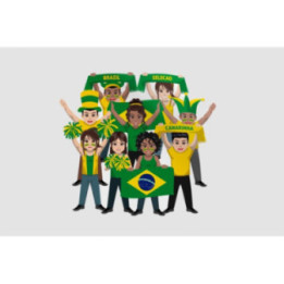 Group Of Supporter From Brazil Sticker - DecalsHouse