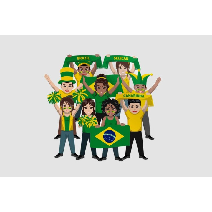 Group Of Supporter From Brazil Sticker - DecalsHouse