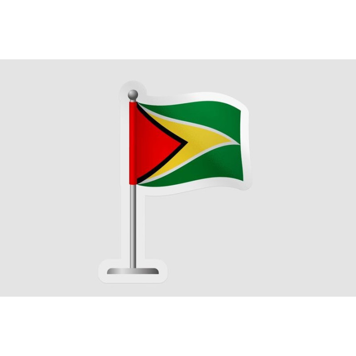 Guyana Flag Pole - DecalsHouse