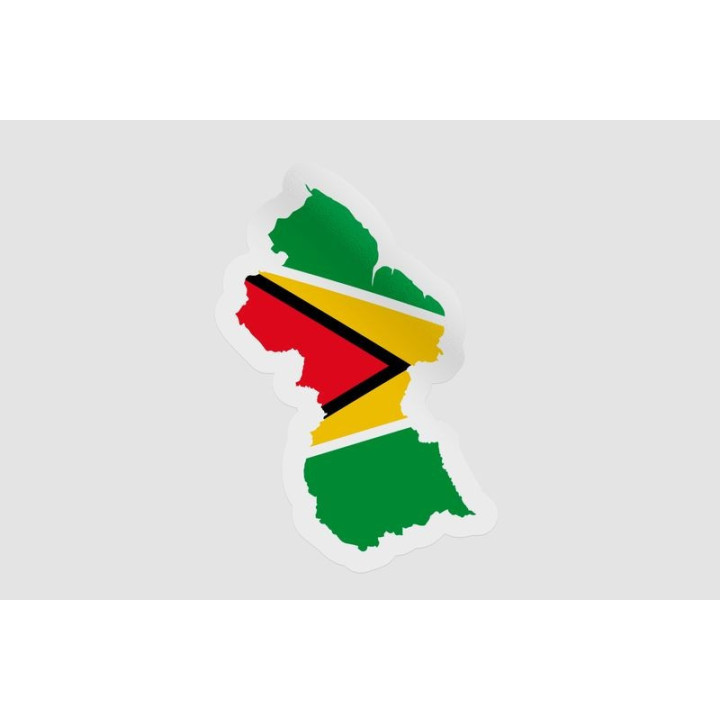Guyana Map Flag Stlye 2 - DecalsHouse