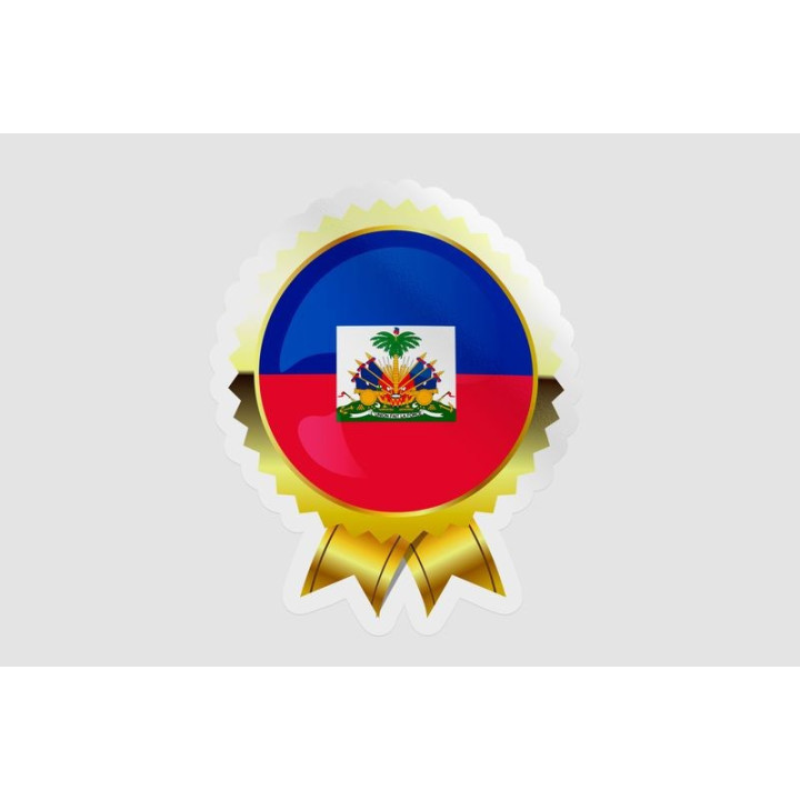 Haiti Flag Badge Style 3 - DecalsHouse