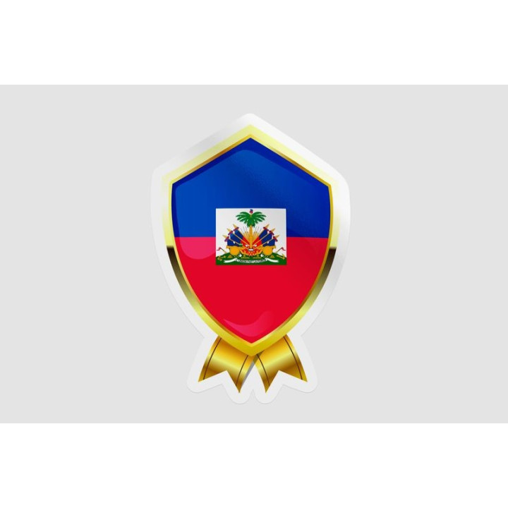 Haiti Flag Badge Style 4 - DecalsHouse