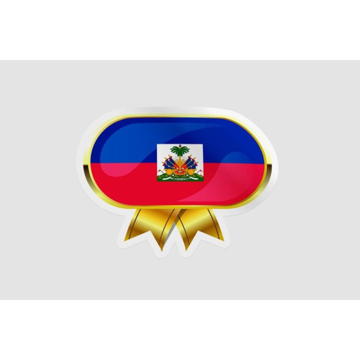 Haiti Flag Badge Style 5 - DecalsHouse