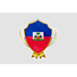 Haiti Flag Badge Style 6 - DecalsHouse
