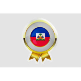 Haiti Flag Badge Style 7 - DecalsHouse