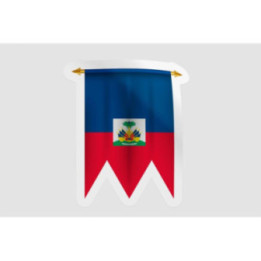 Haiti Flag Pennant Style 10 - DecalsHouse