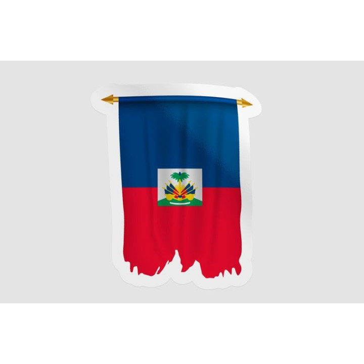 Haiti Flag Pennant Style 3 - DecalsHouse