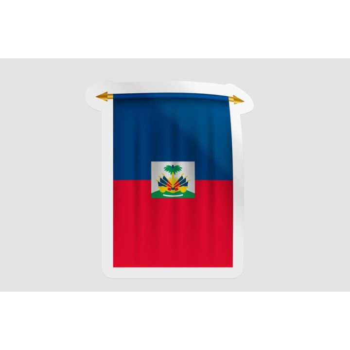 Haiti Flag Pennant Style 6 - DecalsHouse
