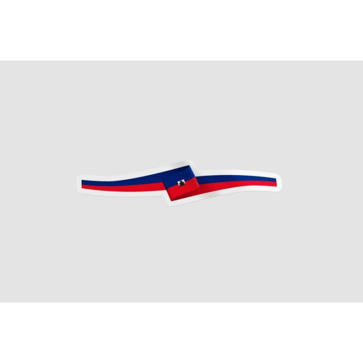 Haiti Flag Ribbon Style 2 - DecalsHouse
