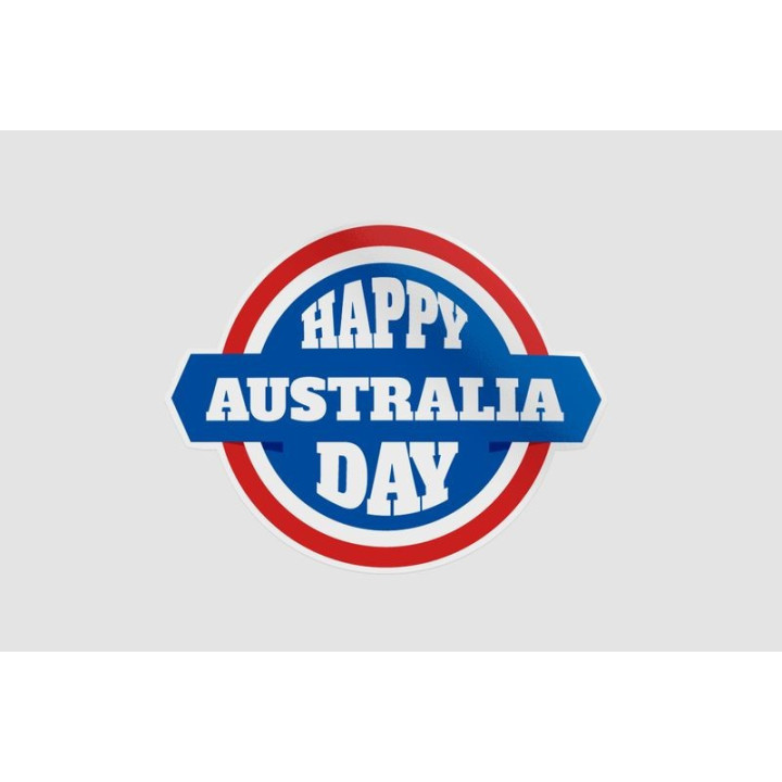 Happy Australia Badge Style 14 Sticker - DecalsHouse