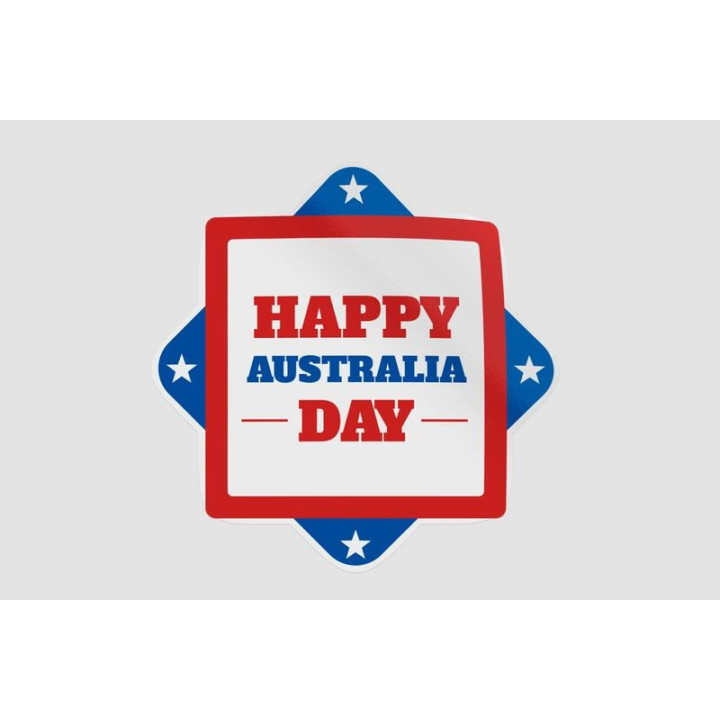Happy Australia Badge Style 17 Sticker - DecalsHouse