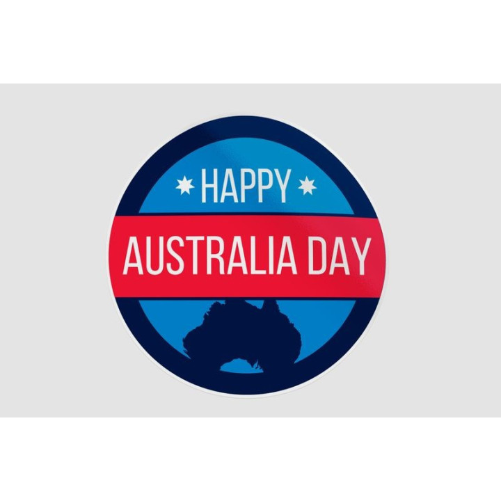 Happy Australia Badge Style 5 Sticker - DecalsHouse