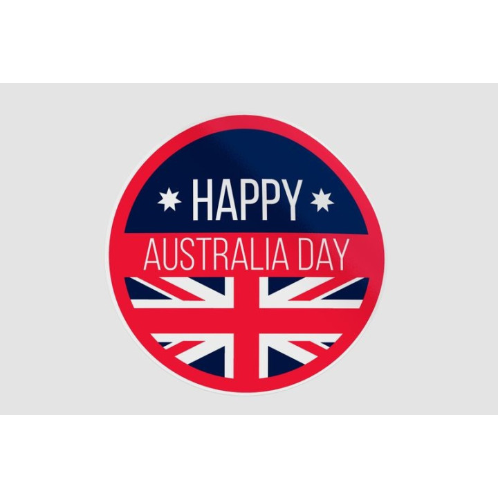 Happy Australia Badge Style 7 Sticker - DecalsHouse