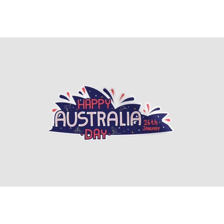 Happy Australia Day Style 200 Sticker - DecalsHouse