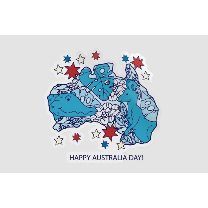 Happy Australia Day Style 202 Sticker - DecalsHouse
