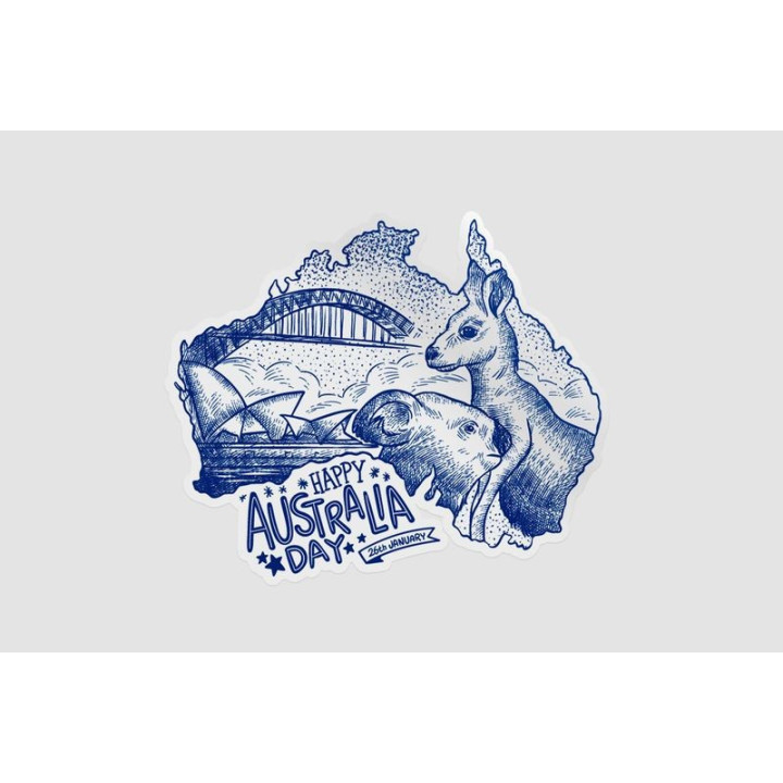 Happy Australia Day Style 21 Sticker - DecalsHouse