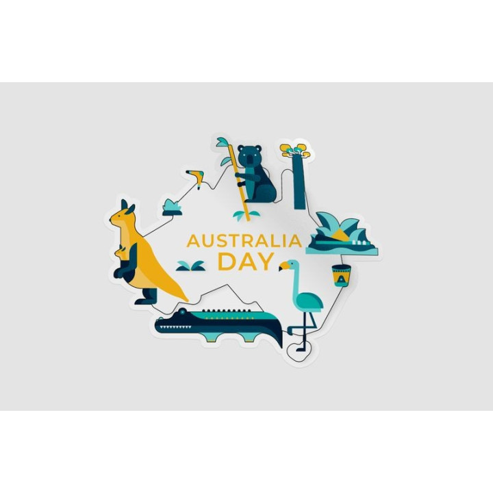 Happy Australia Day Style 25 Sticker - DecalsHouse