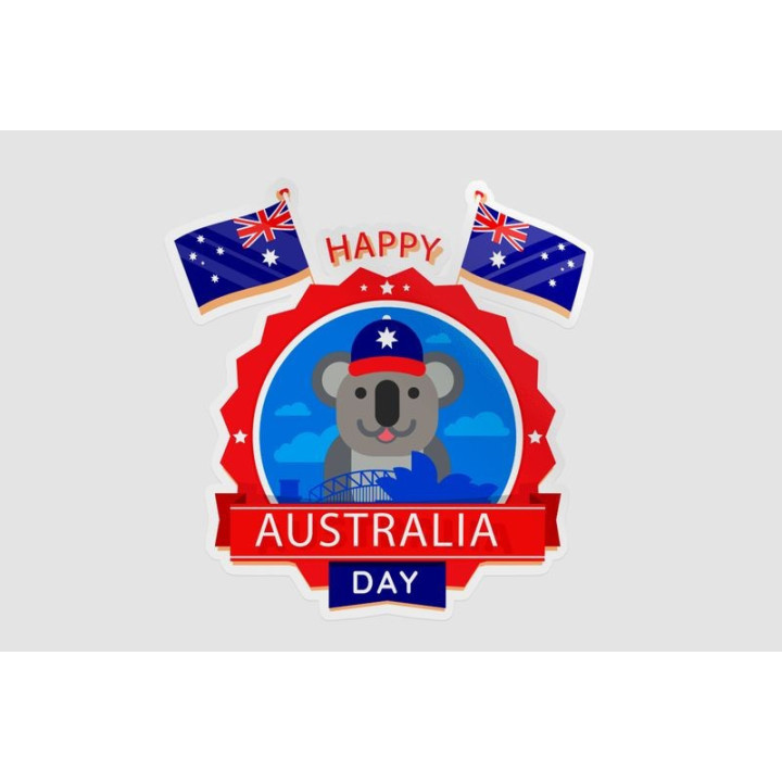Happy Australia Day Style 300 Sticker - DecalsHouse
