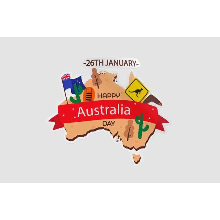 Happy Australia Day Style 301 Sticker - DecalsHouse