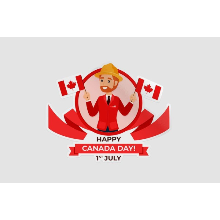 Happy Canada Day Style 14 Sticker - DecalsHouse