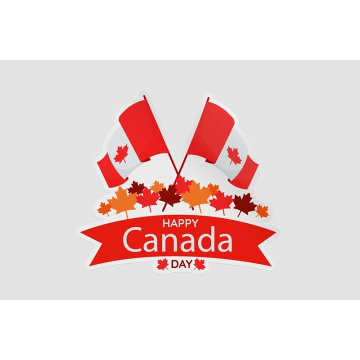 Happy Canada Day Style 19 Sticker - DecalsHouse