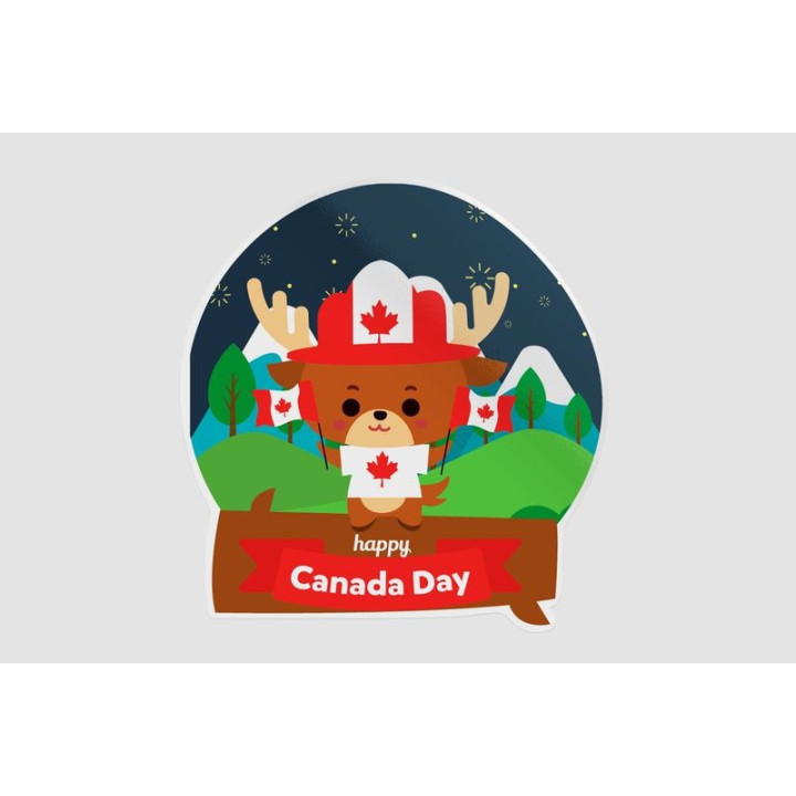 Happy Canada Day Style 29 Sticker - DecalsHouse