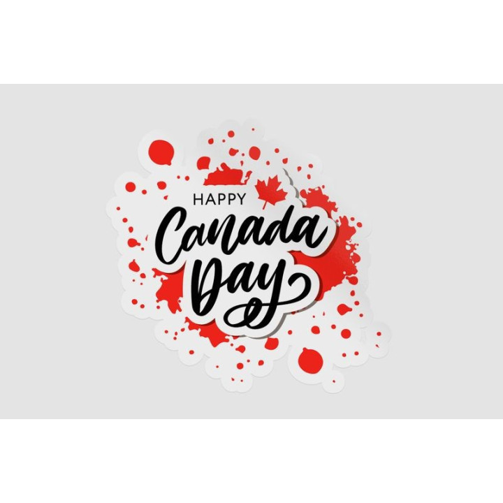 Happy Canada Day Style 4 Sticker - DecalsHouse