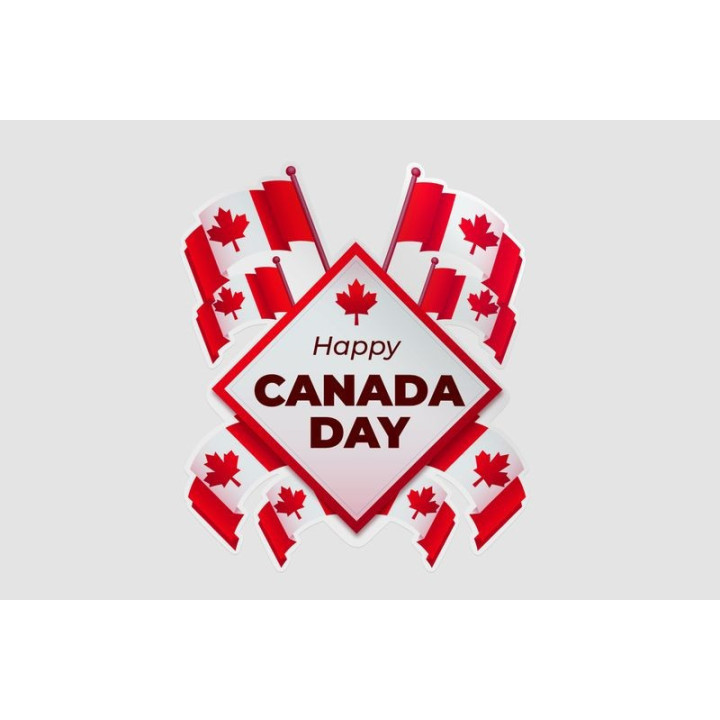 Happy Canada Day Style 50 Sticker - DecalsHouse