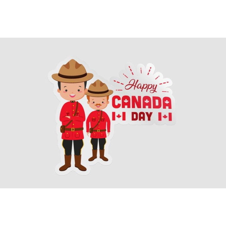 Happy Canada Day Style 6 Sticker - DecalsHouse