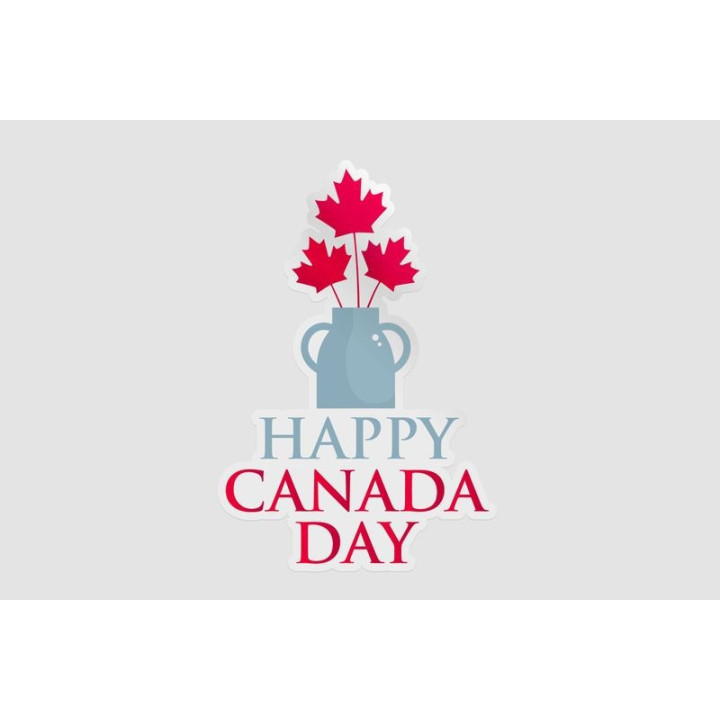 Happy Canada Day Style 66 Sticker - DecalsHouse