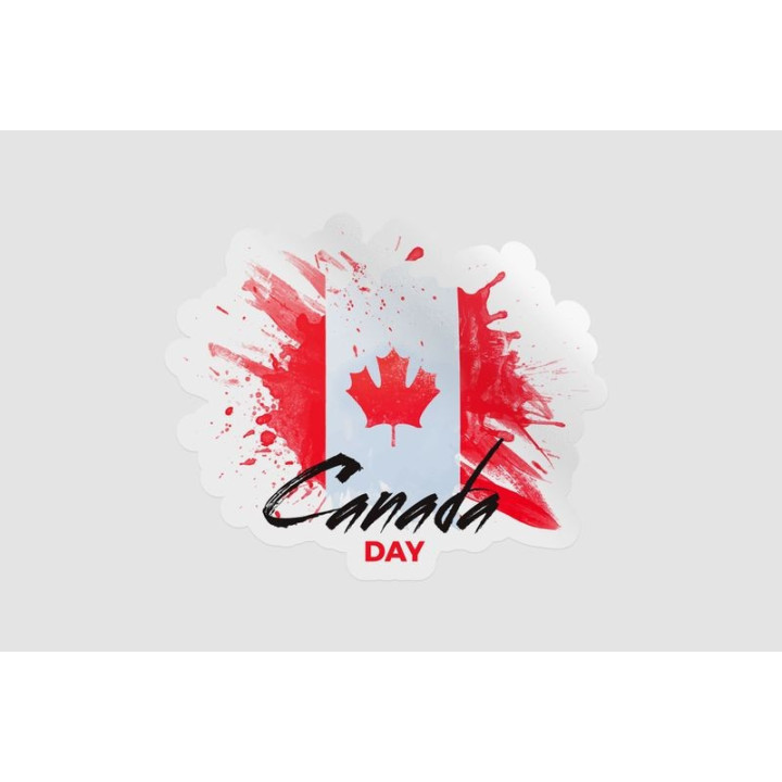 Happy Canada Day Style 8 Sticker - DecalsHouse