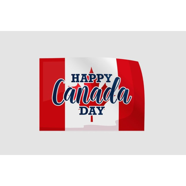 Happy Canada Day With Flag Sticker - DecalsHouse