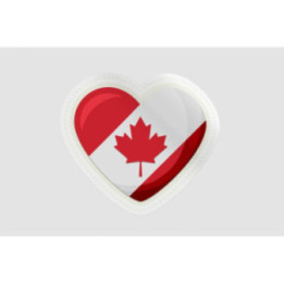 Happy Canada Day With Heart And Leaf Sticker - DecalsHouse