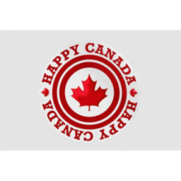 Happy Canada Day With Maple Leaf In Frame Circular Sticker - DecalsHouse