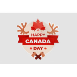 Happy Canada Day With Maple Leaf Sticker - DecalsHouse