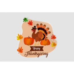 Happy Thanksgiving Stickers – Turkey Pumpkin Decals (2-Pack)