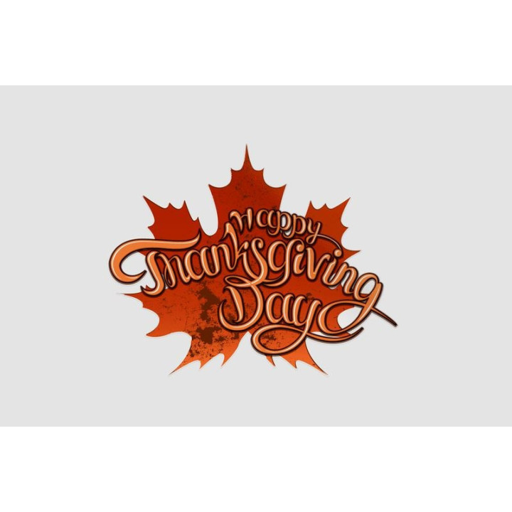 Happy Thanksgiving Day Stickers – Maple Leaf Decals (2-Pack)